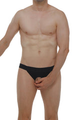 Petitq jockstrap anjouin black briefs with a smooth form fitting design in black for comfortable everyday wear