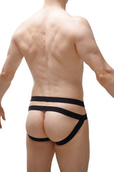 Black sleek form-fitting athletic jockstrap antran leopard rainbow with modern design for active use