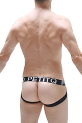 Black petitq brand jockstrap ball-lifter fringes briefs with sleek form-fitting design and elastic waistband