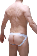 White petitq jockstrap chill carlot alloy athletic briefs with smooth form-fitting design and supportive side straps