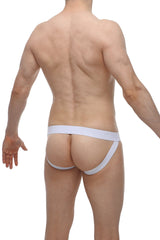 White cotton PetitQ jockstrap chill duckies briefs with snug supportive fit and smooth elastic waistband