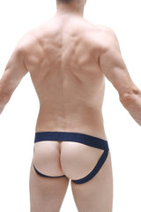 Navy blue petitq jockstrap chill kaleidoscope athletic briefs with supportive contoured design for active wear