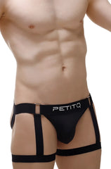 Black petitq jockstrap mirbel 2023 briefs with a distinctive harness design featuring multiple straps for support and style