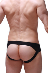 Petitq jockstrap mosset black form-fitting athletic briefs with supportive waistband and leg openings