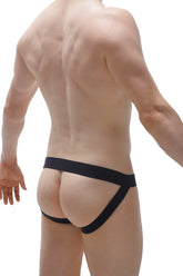 Black athletic jockstrap x-cross gray with supportive contoured design for enhanced comfort and performance
