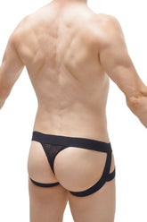 Black mesh jockthong briefs mijoux durtol with wide elastic waistband and side straps for comfortable support