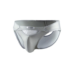 Gray joe snyder men’s athletic briefs with supportive contoured design and perforated mesh lining for comfort
