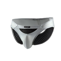 Silver and black mesh joe snyders bikini sexiest athletic briefs with supportive design for active wear