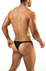 Black joe snyder bulge bikini thong underwear showing back side with a contoured bulge pouch for enhanced support