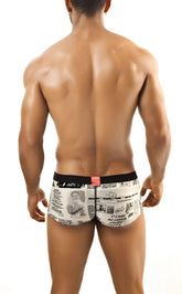 Joe snyder expression boxer jsxps01 black and white printed boxer briefs with red tab at waistband