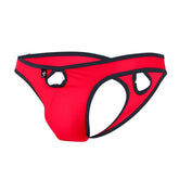 Joe snyder holes thong outlet red and black men’s briefs with sleek form-fitting design showing the back side