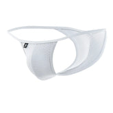 White perforated mesh men’s thong joe snyder kini holes with sleek contoured design and subtle branding tag