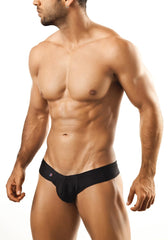 Black joe snyder mini cheek athletic briefs with subtle logo on waistband designed for comfort and support