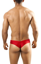 Red shiny fabric briefs by joe snyder mini cheek featuring a sleek design for bold and confident wear