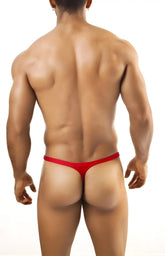 Red thong underwear by joe snyder rio thong showing the back side made from soft breathable fabric