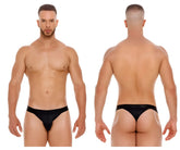 Black JOR 2050 element thongs sleek form-fitting briefs with satin-like finish shown from the front