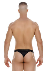 Black jor 2050 element thong briefs with a smooth sleek design showing the back side of the product