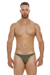 Olive green jor 2072 titan bikini athletic briefs with sleek form-fitting design and subtle side tabs