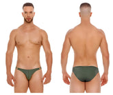 Olive green jor 2072 titan bikini briefs with sleek form-fitting design and subtle side tabs for comfortable wear