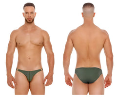 Olive green jor 2072 titan bikini briefs with sleek form-fitting design and subtle side tabs for comfortable wear