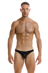 Black sheer mesh briefs jor 2150 apolo bikini with sleek minimalist design in black color front view