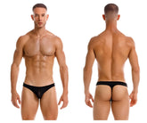 Black sheer mesh briefs with solid black waistband from JOR 2151 Apolo thongs collection shown from back side