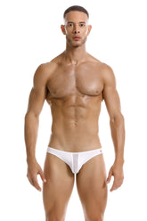White JOR 2151 Apolo thong with a sheer front panel made of breathable material for athletic use