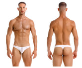 White jor 2151 apolo thong briefs with a small red logo on the left hipband for comfortable everyday wear
