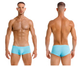 Light blue JOR 2166 Nova trunks briefs with a subtle logo on the left hip, ideal for athletic wear