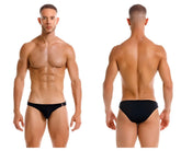 Black jor 2191 travel swim bikini briefs with subtle logo on waistband designed for comfortable swimming