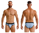 Light blue JOR 2244 Astra briefs with black trim featuring a comfortable, breathable design for everyday wear