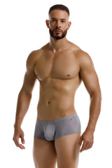 Gray jor 2246 cosmo trunks briefs with subtle red logo on waistband made from comfortable fabric