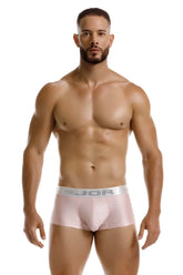 Pink jor 2251 bright trunks men’s briefs with a silver waistband featuring a comfortable stretchy fit