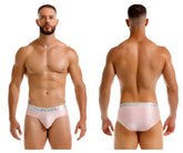 Pink jor 2252 bright briefs with silver waistband featuring jor logo and star design in comfortable fabric