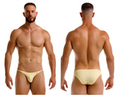 Jor 2257 axel bikini yellow form-fitting brief style undergarment with subtle red logo on front