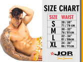 Orange and white patterned JOR 2258 Axel G-string swim trunks with pineapple design in yellow color