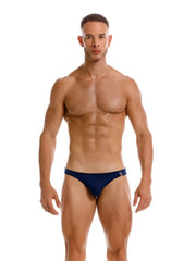 Navy blue jor 2273 travel swim bikini briefs with a small logo on the waistband ideal for swimming and travel