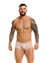 Beige jor 2347 invisible trunks men’s briefs with smooth form fitting design and subtle red waistband branding