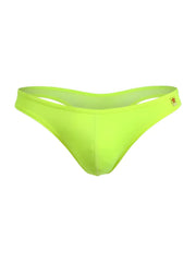 Bright neon green jor 2354 origin thong with subtle star logo on the side made from comfortable material