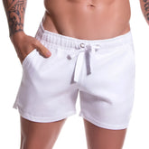 White jor arrecife copacabana mini shorts swimwear with drawstring elastic waistband and relaxed fit size m