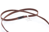 Brown suede choker with silver star pendant and black engraved jor tag jor bracelet 0522 size one size