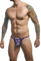 Purple patterned JUSTIN+SIMON xsj03 classic briefs with no sad graphic design for color pride wear