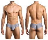 Justin+simon xsj22 cheek briefs in lurex gray silver glittery fabric with a subtle textured pattern