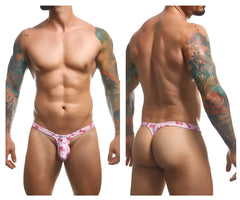 Pink patterned thong with unicorn design from justin simon xsjbu02 bulge thongs color coquette product line