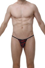 Black thong with red keyhole pattern from petitq kini boudoir showcasing lingerie back design