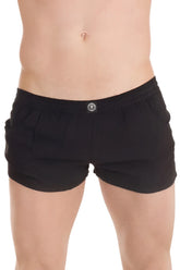 Black cotton lhomme invisible sensations lounge shorts with elastic waistband and small circular logo size m