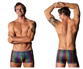 Rainbow-striped iridescent male power 132-297 pack n play pocket short modern men’s briefs with sleek design