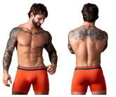 Male power 160-299 soo cumfy orange boxer briefs with navy blue trim made from soft fabric for comfortable wear