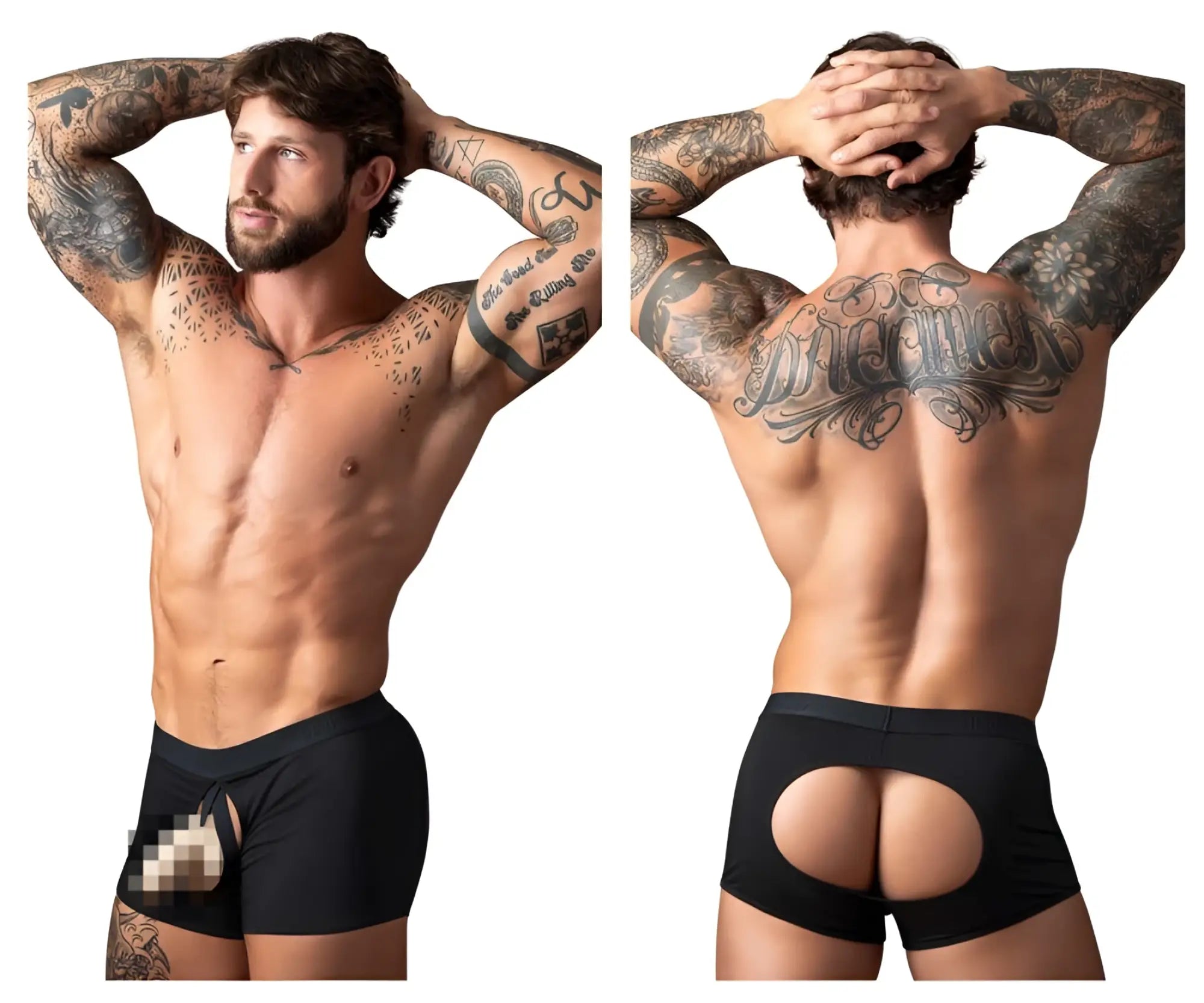 Black male power 162-304 open ended moonshine athletic briefs with cutout design on back and sides