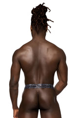 Male power 334-282 s-naked power sock black-blue briefs with blue sequined waistband for men